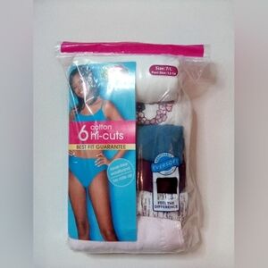 Fruit of the Loom Women's 6pack Cotton Hi Cuts Briefs Size 7/L NEW